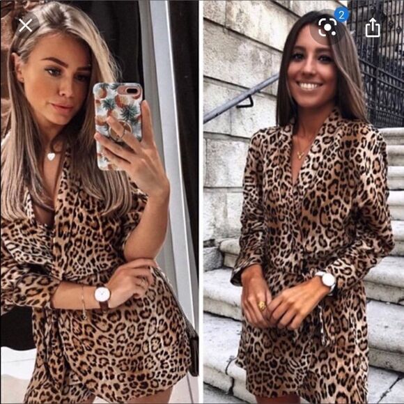 Zara animal print romper with side tie Size S - Picture 2 of 10